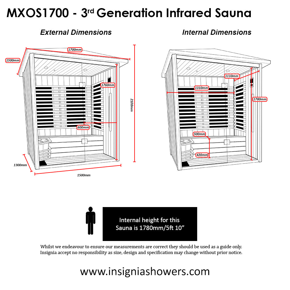 MXOS1700 Outdoor Infrared Sauna (GRADE B)