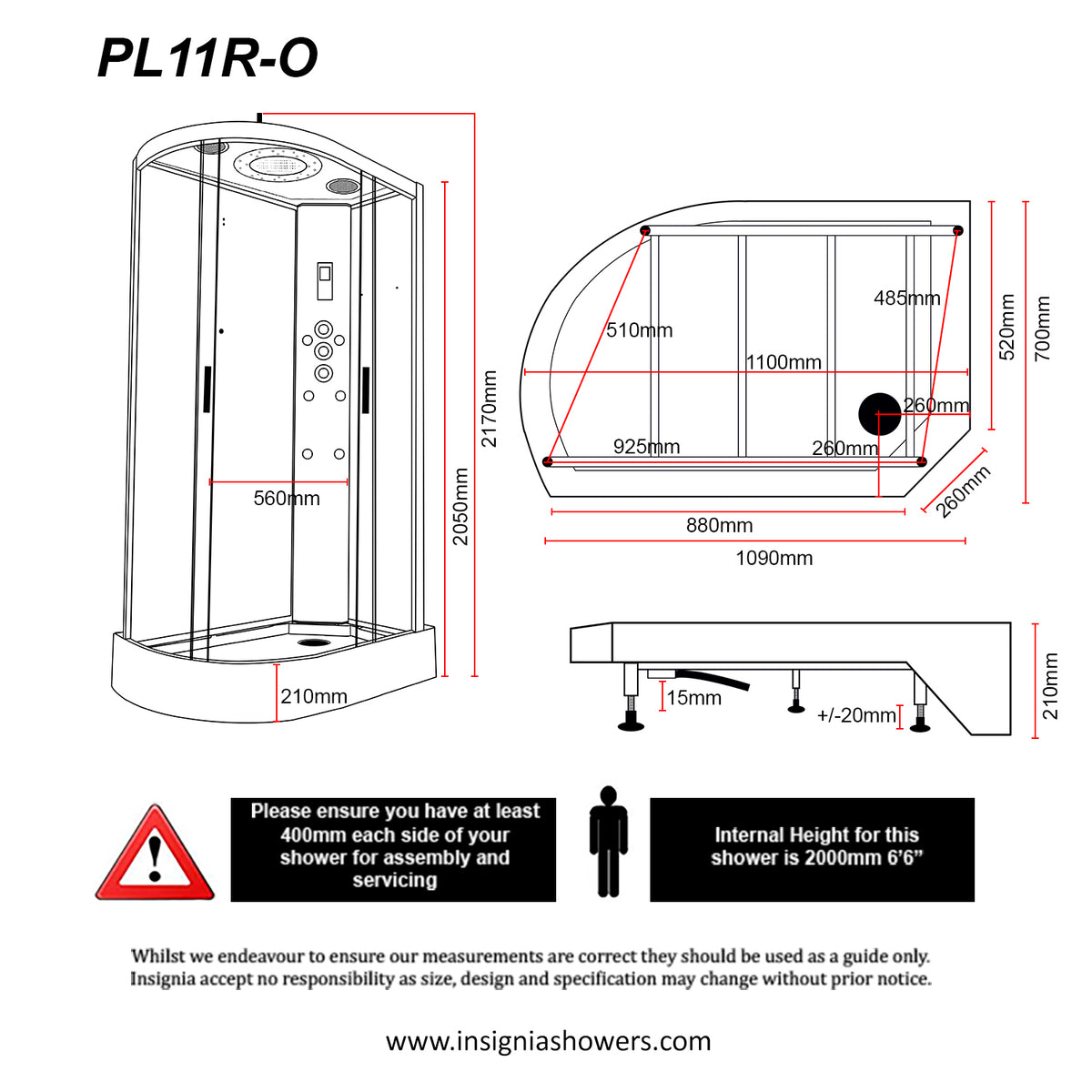 1100mm x 700mm