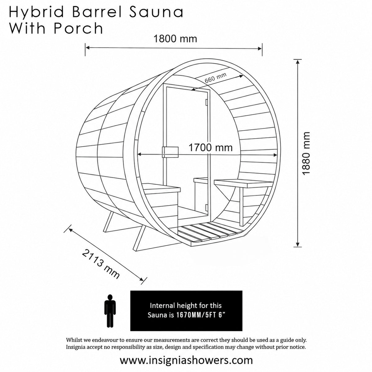 Hybrid Barrel Sauna with Porch