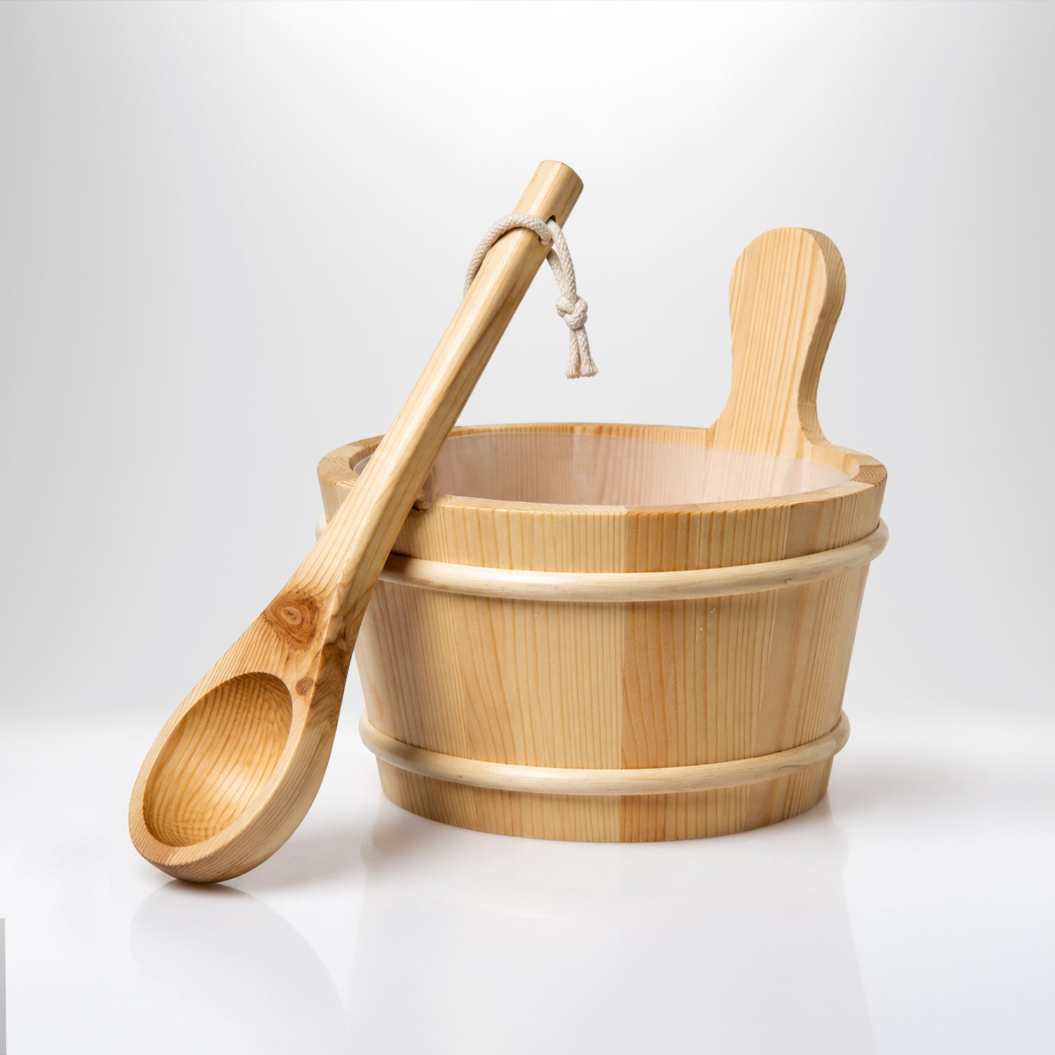 Premium Wooden Bucket & Ladle
