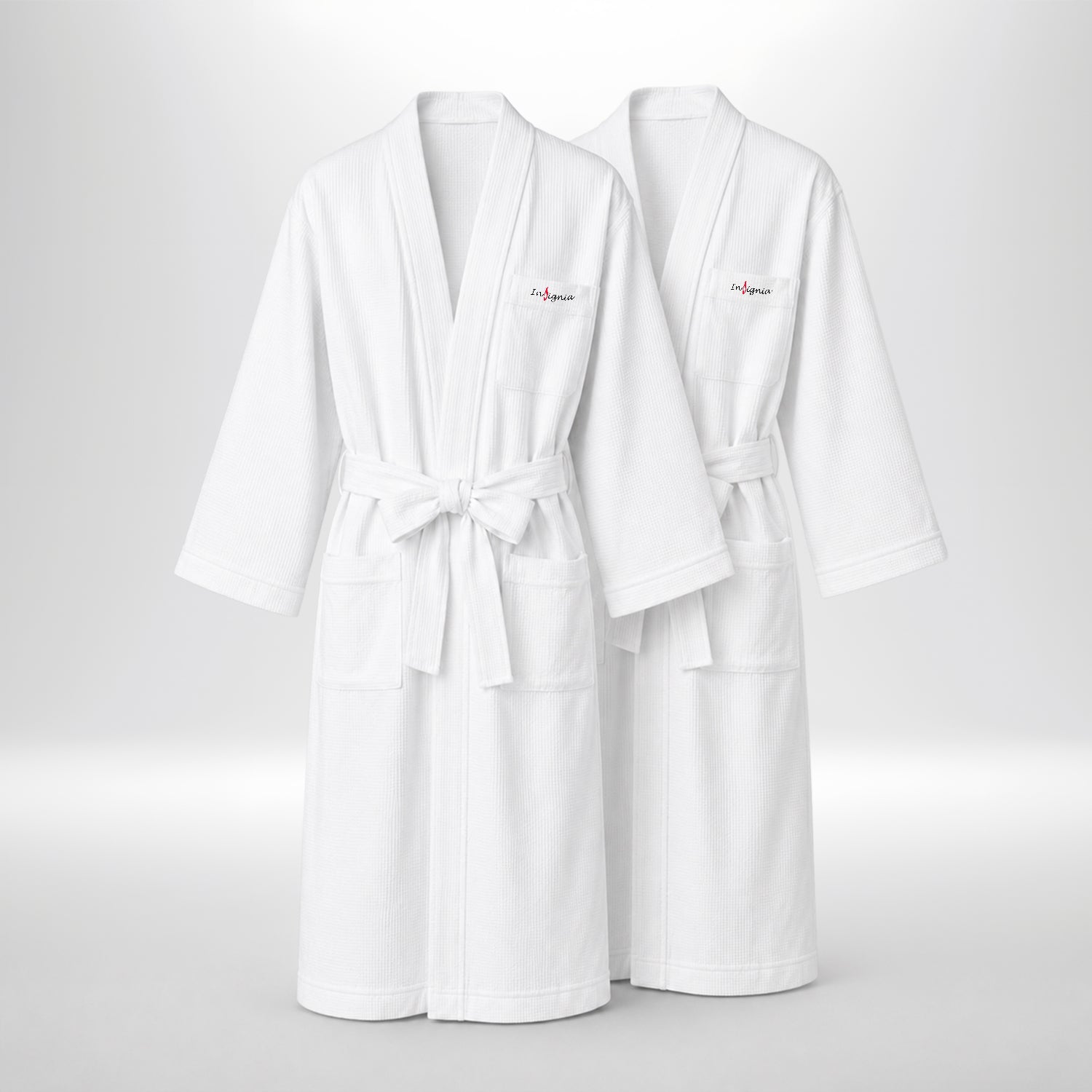 Insignia Waffle Bath Robe - Twin Pack