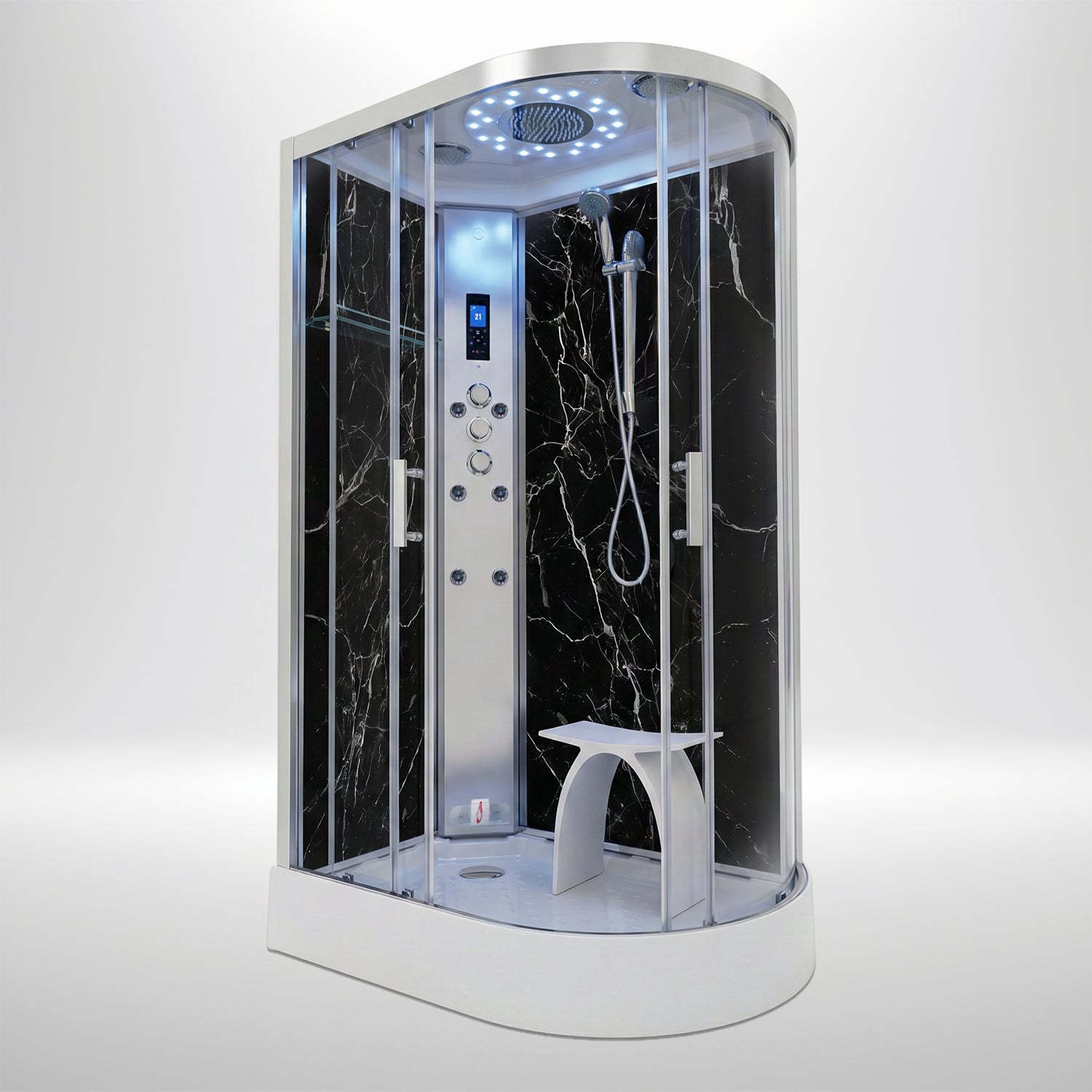 Marble Steam Shower - Offset (Left)