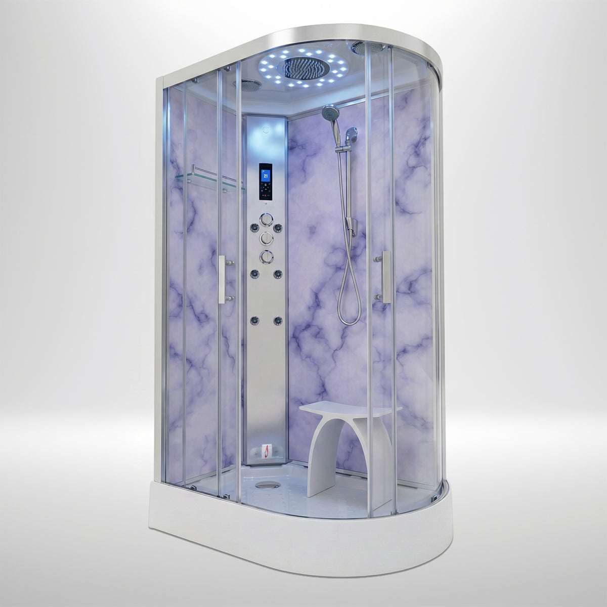Marble Steam Shower - Offset (Left)
