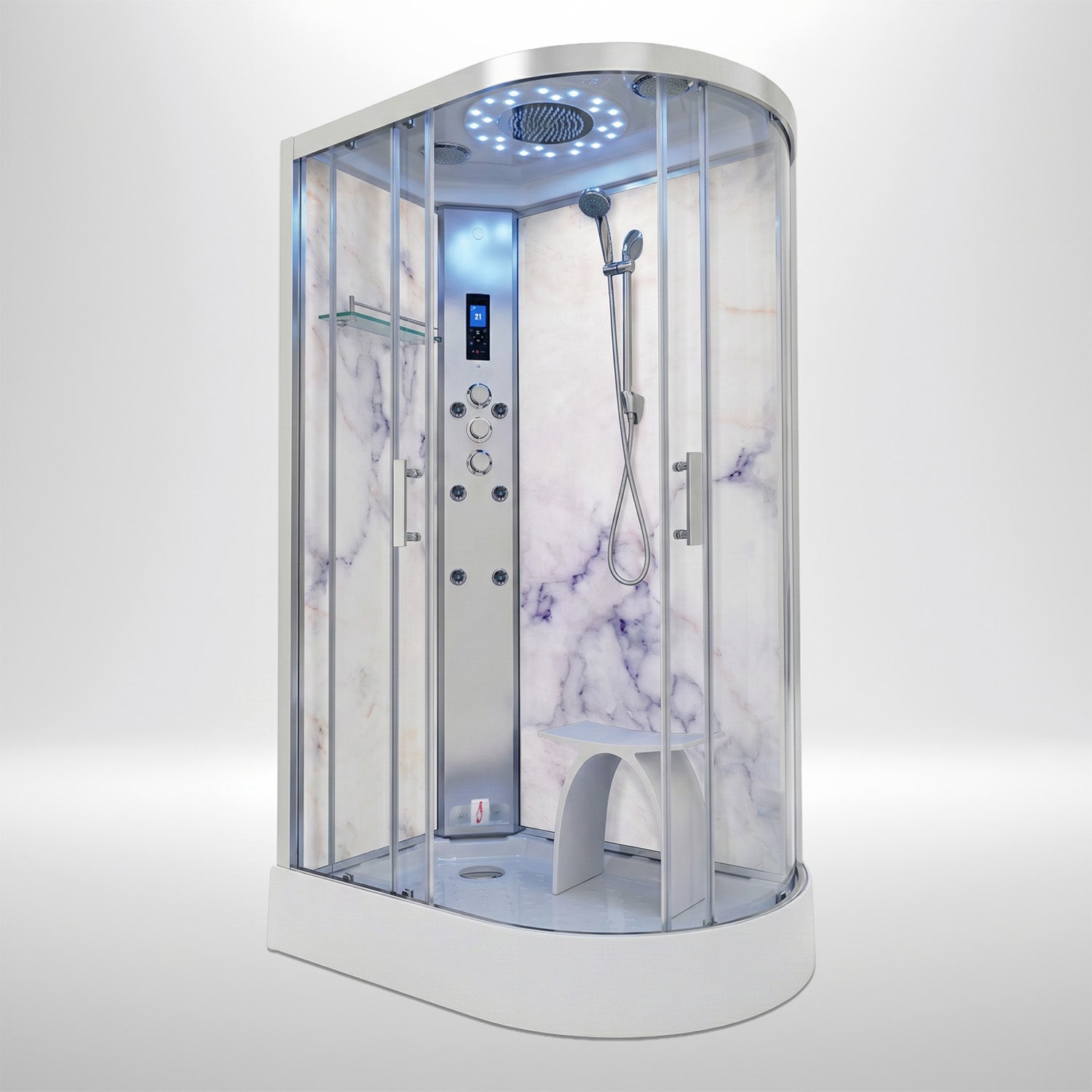 Marble Steam Shower - Offset (Left)