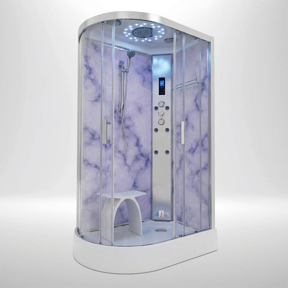 Marble Steam Shower - Offset (Right)