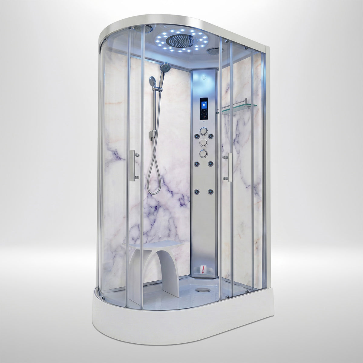 Marble Steam Shower - Offset (Right)