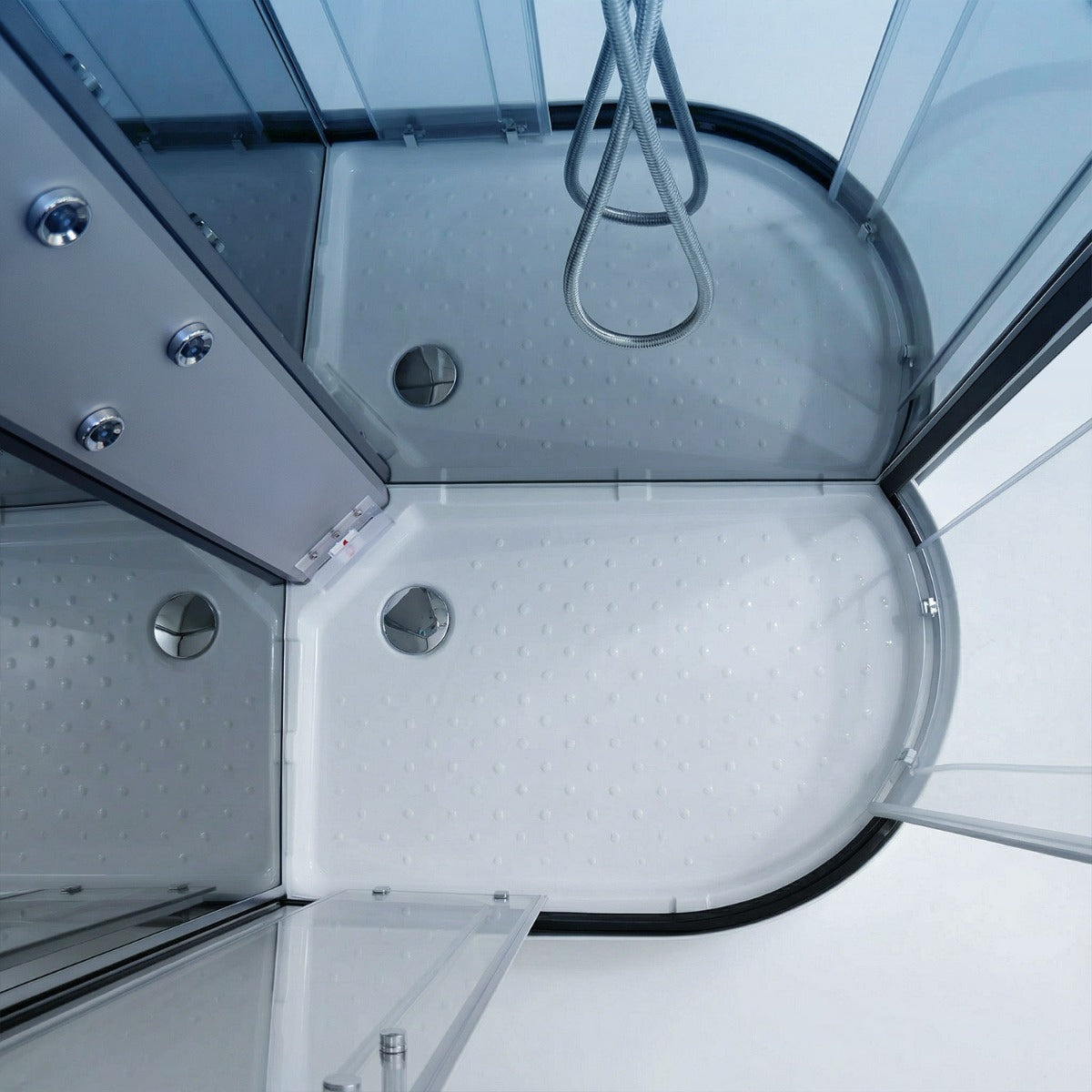 Platinum Steam Shower 1200x800mm - Black Frame/Left Hand - Mirror