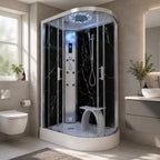 Marble Steam Shower - Offset (Left)