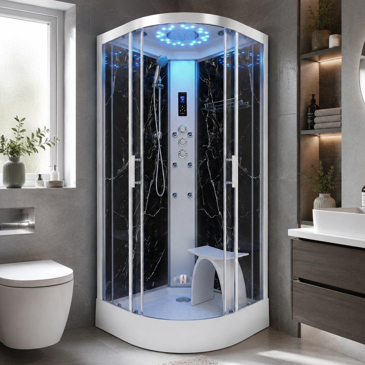 Marble Steam Shower - Quadrant