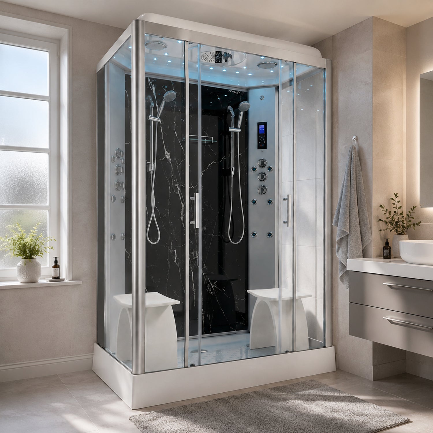 Marble Steam Shower - Twin