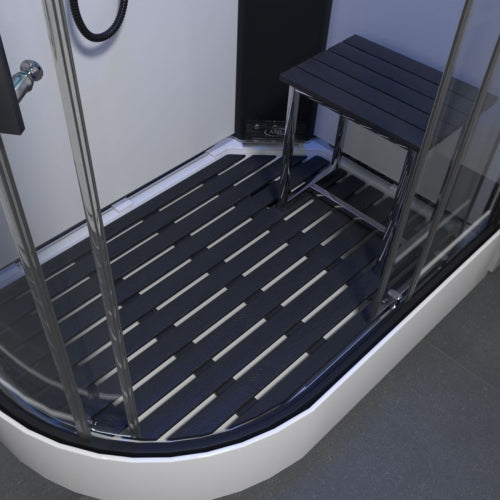 Platinum Black Synthetic Wood Effect Floor for 1100mm Right hand Offset