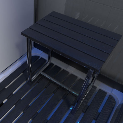 Shower Seat / Stool Black Wood Effect