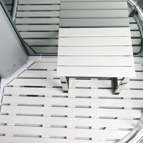 Platinum White Synthetic Wood Effect Floor for 1200mm Left hand Offset