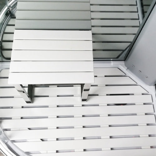 Platinum White Synthetic Wood Effect Floor for 1100mm Right hand Offset