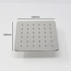 Square Chrome Monsoon Shower Head (150mm x 150mm)