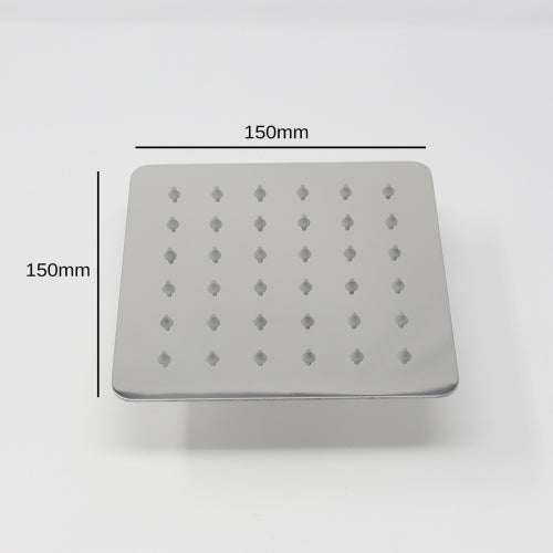 Square Chrome Monsoon Shower Head (150mm x 150mm)