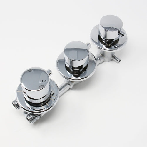 Water Control Valve mixer Tap Set - Thermostatic 2 Port 2 Feed (100mm between dials)