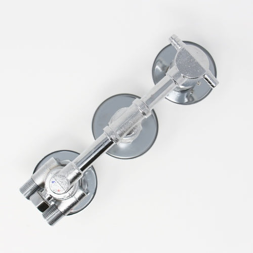 Water Control Valve mixer Tap Set - Thermostatic 2 Port 2 Feed (100mm between dials)