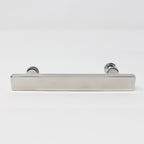 Chrome Rectangle Door Handles (x2) - 145mm Between Fixings