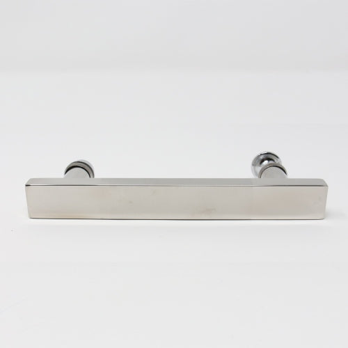 Chrome Rectangle Door Handles (x2) - 145mm Between Fixings