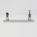 Chrome Rectangle Door Handles (x2) - 145mm Between Fixings
