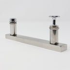 Chrome Rectangle Door Handles (x2) - 145mm Between Fixings