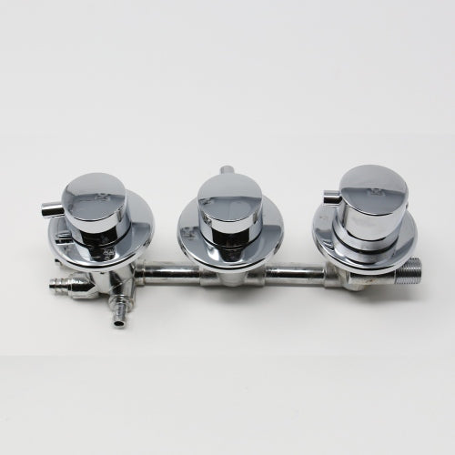 Water Control Valve mixer Tap Set - Thermostatic 4 Port 3 Feed (100mm between dials)