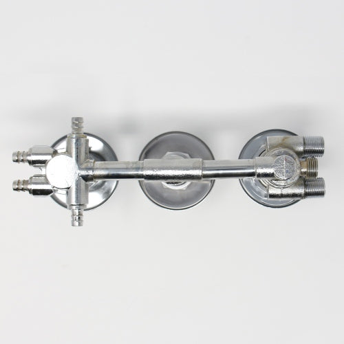 Water Control Valve mixer Tap Set - Thermostatic 4 Port 3 Feed (100mm between dials)
