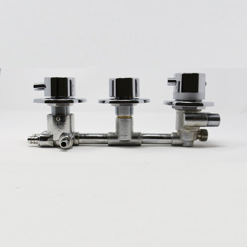 Water Control Valve mixer Tap Set - Thermostatic 4 Port 3 Feed (100mm between dials)