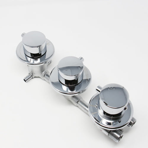 Water Control Valve mixer Tap Set - Thermostatic 3 Port 2 Or 3 Feed (100mm between dials)