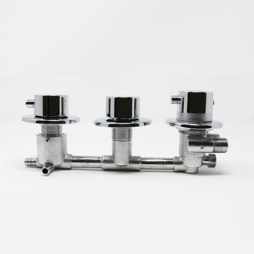 Water Control Valve mixer Tap Set - Thermostatic 3 Port 2 Or 3 Feed (100mm between dials)