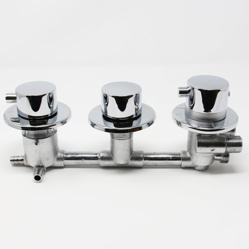 Water Control Valve mixer Tap Set - Thermostatic 3 Port 2 Or 3 Feed (100mm between dials)