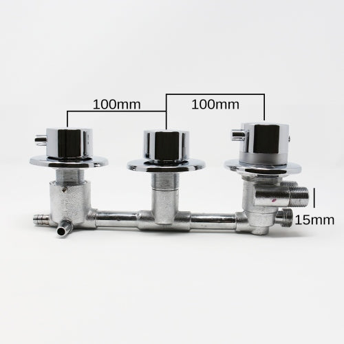 Water Control Valve mixer Tap Set - Thermostatic 3 Port 2 Or 3 Feed (100mm between dials)