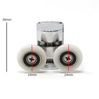 24mm Twin Chrome Door Wheels (Non-Spring)-1