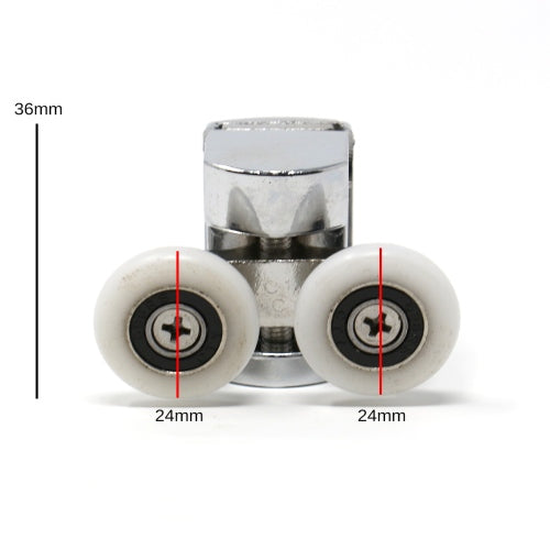 24mm Twin Chrome Door Wheels (Non-Spring)-1