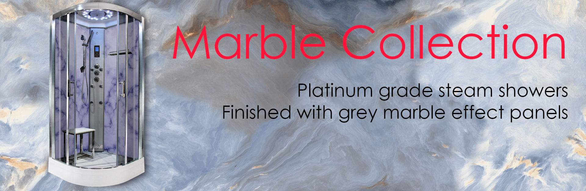 Grey Marble Steam Showers Insignia Showers