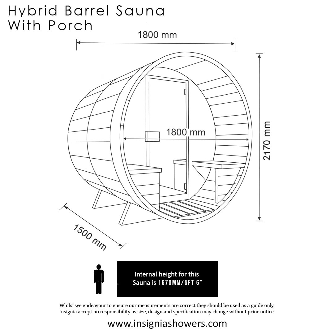 Schematics Hybrid Barrel Sauna with porch