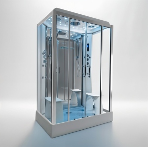 Platinum Twin Steam Shower 1400x900mm - Chrome Frame