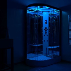 Platinum Steam Shower 1200x800mm - Black Frame/Right Hand