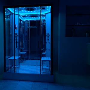 Platinum Twin Shower Cabin 1400x900mm - Black Frame