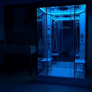 Platinum Twin Steam Shower 1400x900mm - Chrome Frame