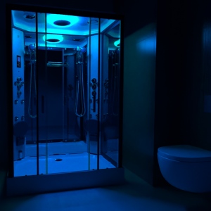 Premium Twin Steam Shower 1400x900mm - Chrome Frame