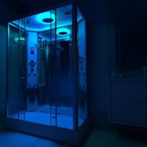 Premium Twin Shower Cabin 1400x900mm - Black Frame