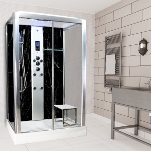 Black Marble - Rectangle Shower Cabin