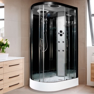 Insignia ECOnomy Shower Cabin 1200x800mm - Right Hand - Black Frame