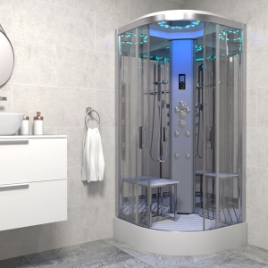 Platinum Shower Cabin 800x800mm - Chrome Frame/Clear Glass - Mirror