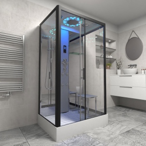 Platinum Shower Cabin 1050x850mm - Black Frame-Mirror