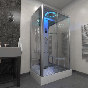Platinum Steam Shower 1050x850mm - Chrome Frame - Mirror