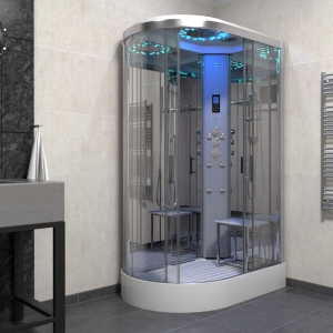 Platinum Steam Shower 1100x700mm - Chrome Frame/Right Hand - Mirror