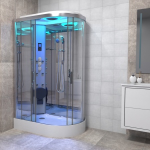 Premium Shower Cabin 1100x700mm - Chrome Frame/Left Hand - Mirror